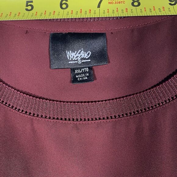 Mossimo Women's Plus Sz 2XL Burgundy Sleeveless Blouse Career Flowy Romantic NWT - Picture 4 of 7